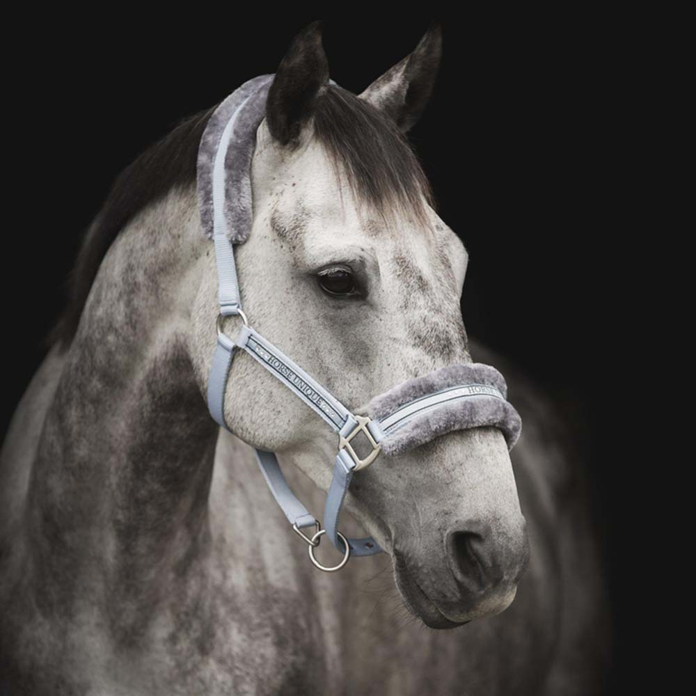 Kantar z Futerkiem Jasnoniebieski/Szary