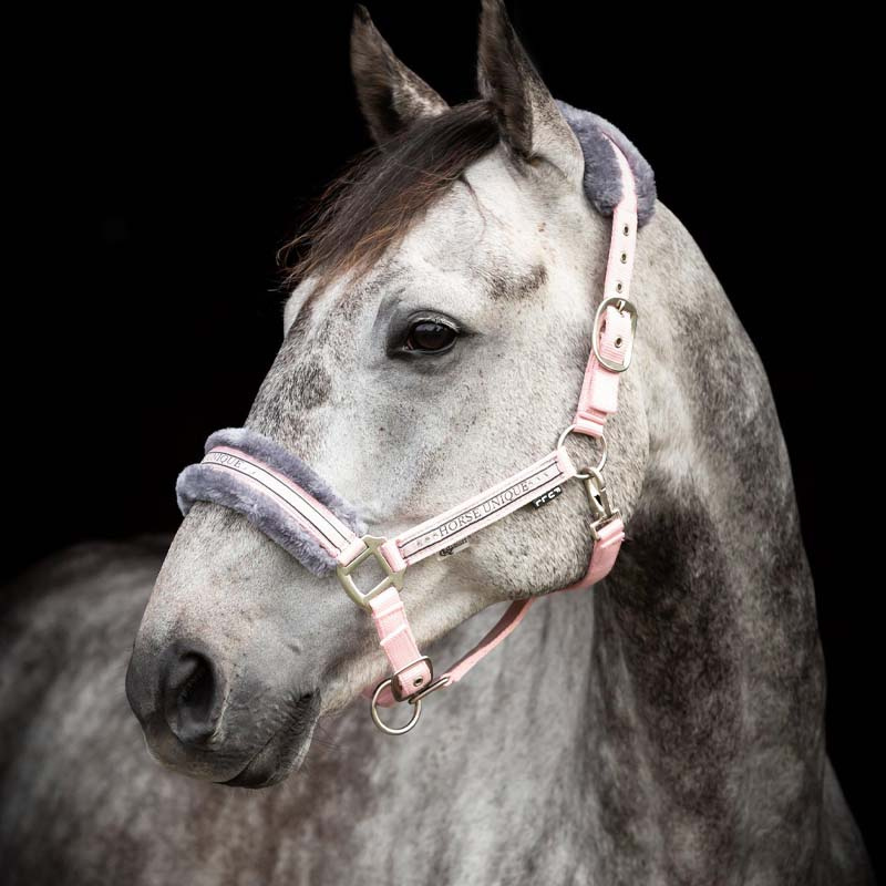 Kantar z Futerkiem Jasnoróżowy/Szary