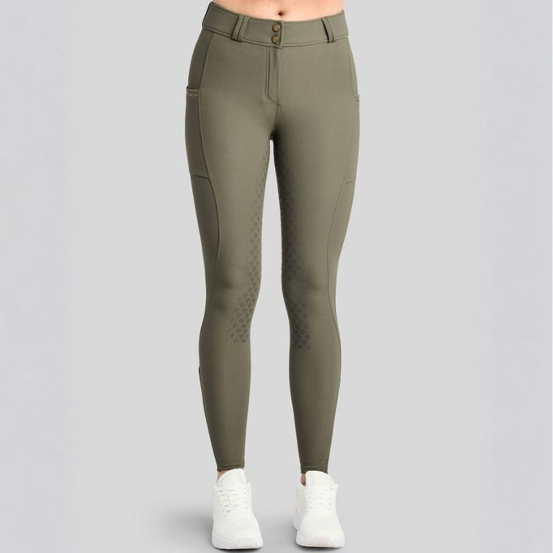 Bryczesy MoVeronica Crystaltape Full Grip Forest Green