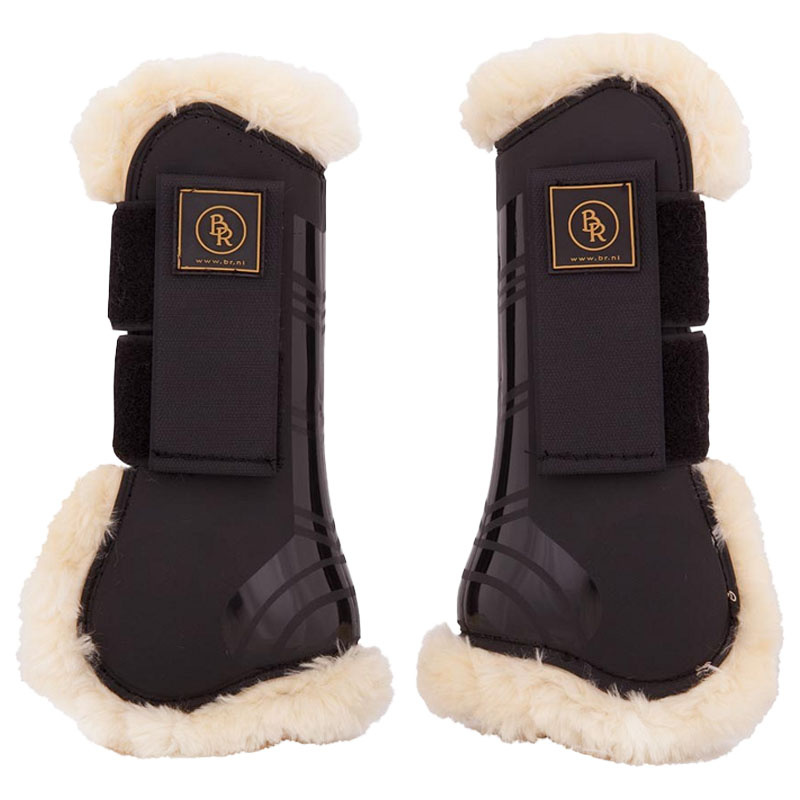 Ochraniacze skokowe przód Snuggle Synthetic Sheepskin Czarne