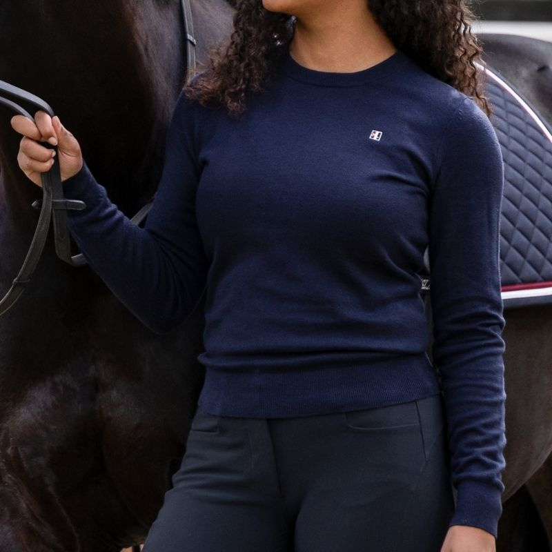 Sweter Classic O-Neck Pullover Granatowy