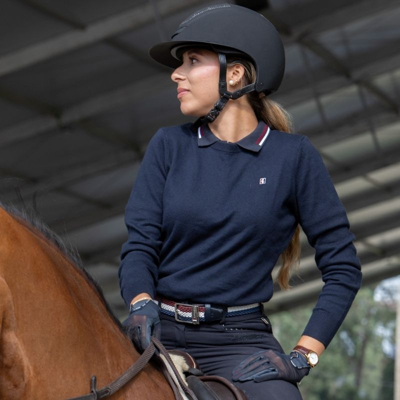Sweter Classic O-Neck Pullover Granatowy