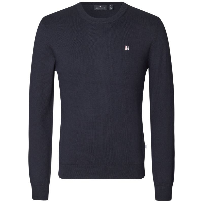 Sweter Classic Mens O-Neck Pullover Granatowy