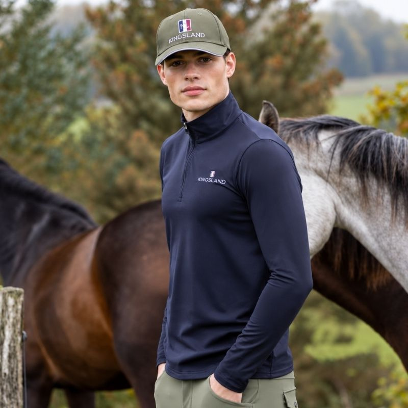 Bluzka jeździecka Classic Mens Training Shirt Granatowa