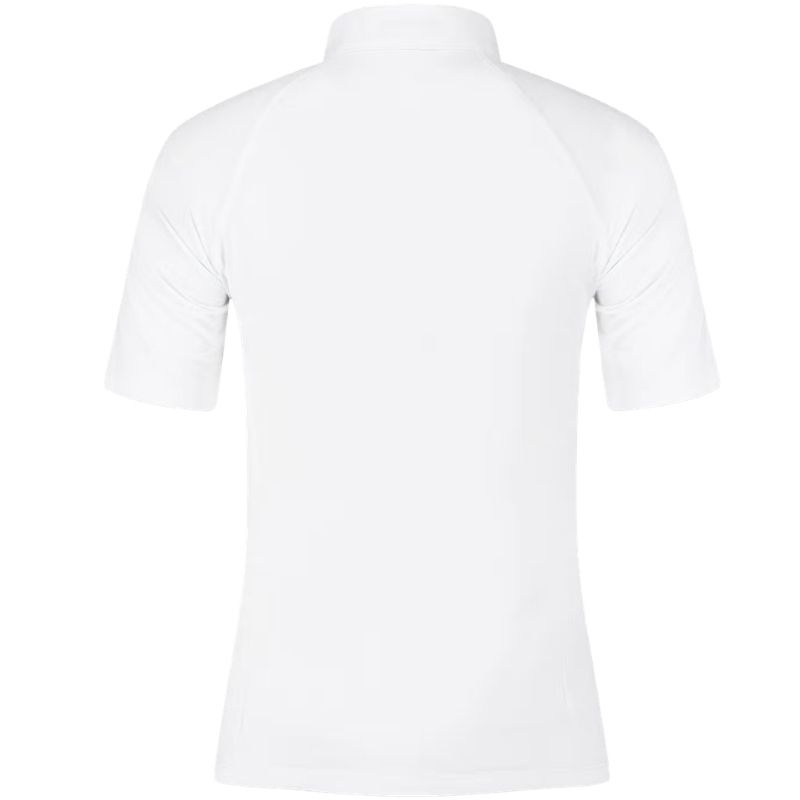 Top konkursowy Classic Glitter Zipper Short Sleeve Biały
