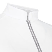 Top konkursowy Classic Glitter Zipper Short Sleeve Biały Top konkursowy Classic Glitter Zipper Short Sleeve Biały