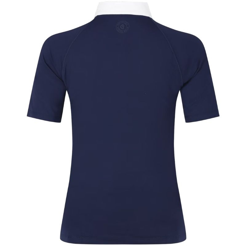 Top konkursowy Classic Glitter Zipper Short Sleeve Granatowy