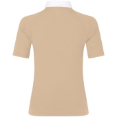 Top konkursowy Classic Glitter Zipper Short Sleeve Beżowy Top konkursowy Classic Glitter Zipper Short Sleeve Beżowy