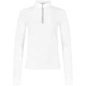 Top konkursowy Classic Glitter Zipper Long Sleeve Biały Top konkursowy Classic Glitter Zipper Long Sleeve Biały