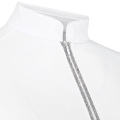 Top konkursowy Classic Glitter Zipper Long Sleeve Biały Top konkursowy Classic Glitter Zipper Long Sleeve Biały