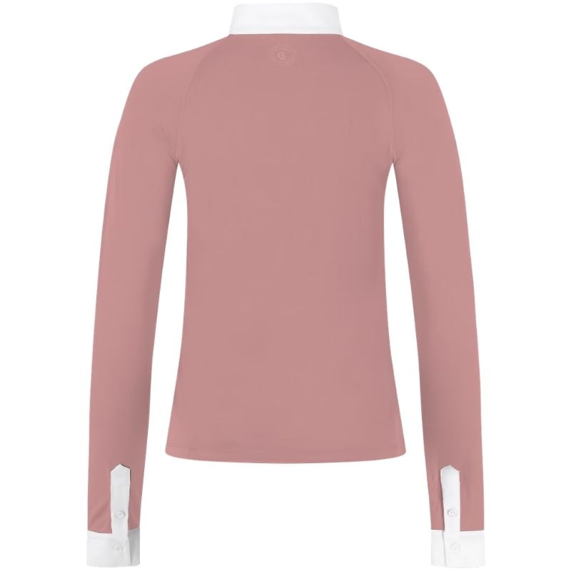 Top konkursowy Classic Glitter Zipper Long Sleeve Stary Róż