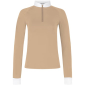 Top konkursowy Classic Glitter Zipper Long Sleeve Beżowy Top konkursowy Classic Glitter Zipper Long Sleeve Beżowy