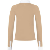 Top konkursowy Classic Glitter Zipper Long Sleeve Beżowy Top konkursowy Classic Glitter Zipper Long Sleeve Beżowy