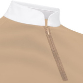 Top konkursowy Classic Glitter Zipper Long Sleeve Beżowy Top konkursowy Classic Glitter Zipper Long Sleeve Beżowy