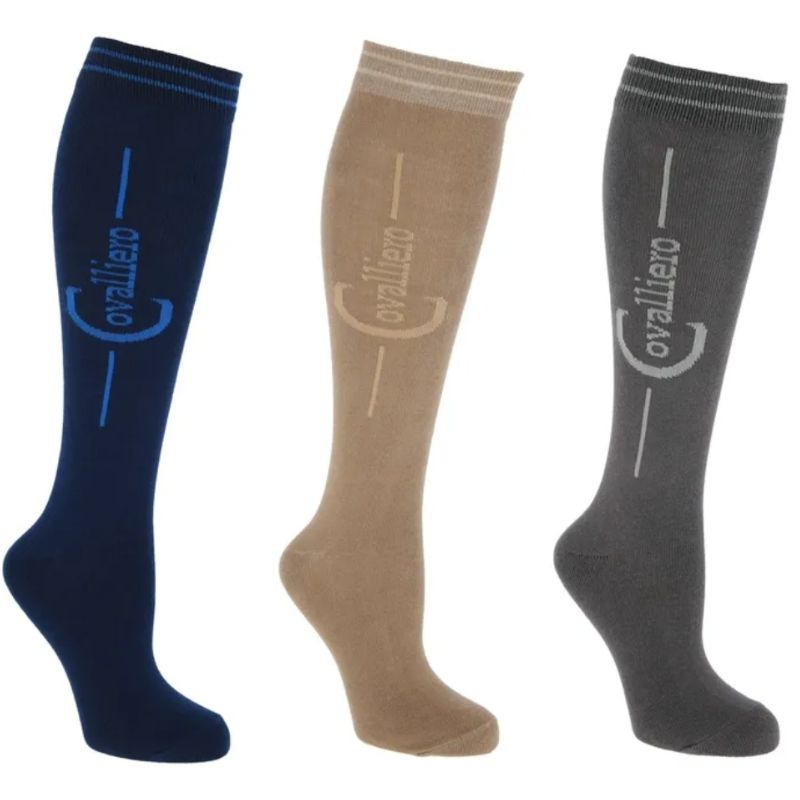 Skarpetki jeździeckie Flex 3-pack Granat/Beż/Szare