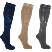Skarpetki jeździeckie Flex 3-pack Granat/Beż/Szare Skarpetki jeździeckie Flex 3-pack Granat/Beż/Szare