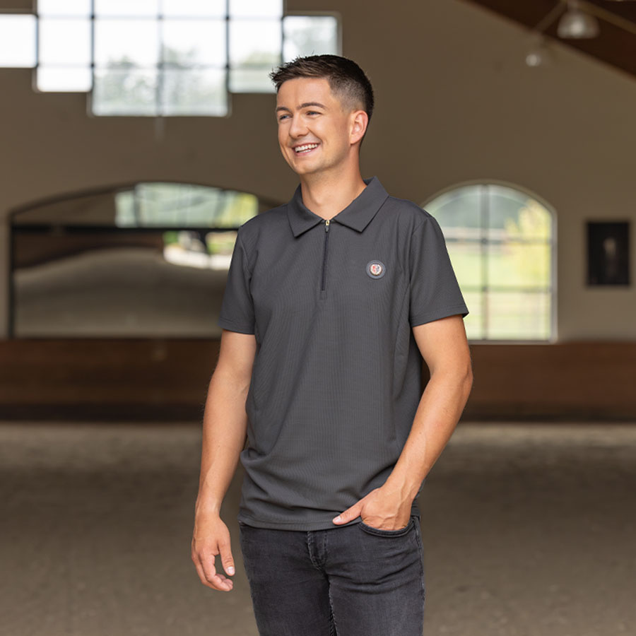 T-shirt męski Anniversary 1/2 Zip Szary