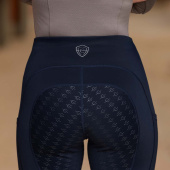 Zimowe legginsy jeździeckie Grip z pełnym lejem Granatowe Zimowe legginsy jeździeckie Grip z pełnym lejem Granatowe