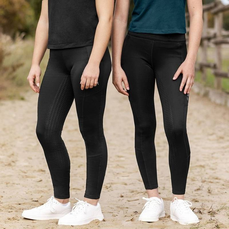 Legginsy jeździeckie Dzieci/Junior Ella Full Grip Czarne