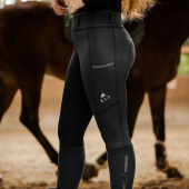 Zimowe legginsy jeździeckie Ella Full Grip Czarne Zimowe legginsy jeździeckie Ella Full Grip Czarne