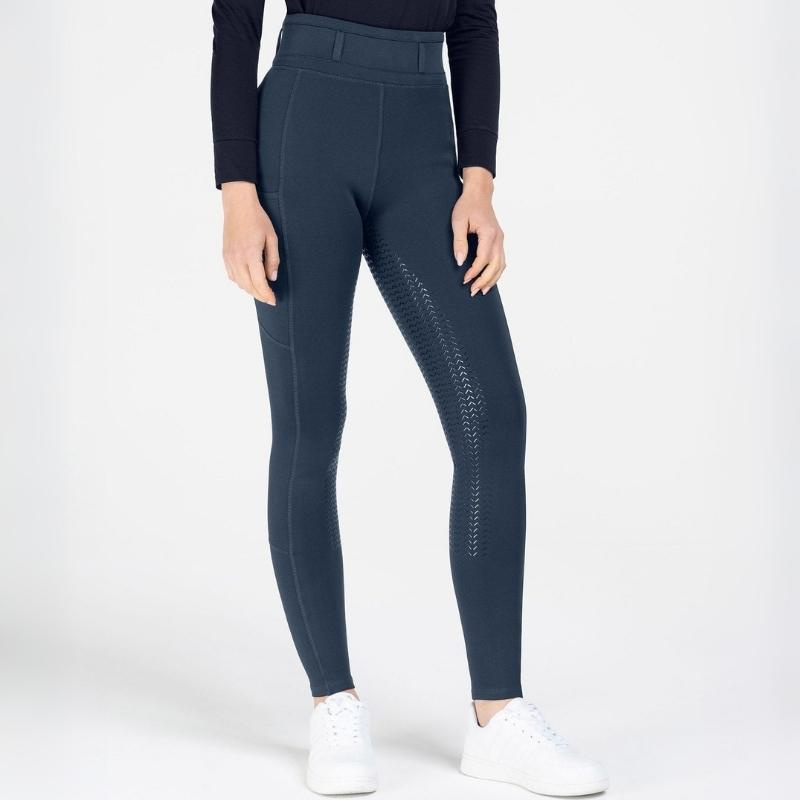 Zimowe legginsy jeździeckie Ella Full Grip Granatowe
