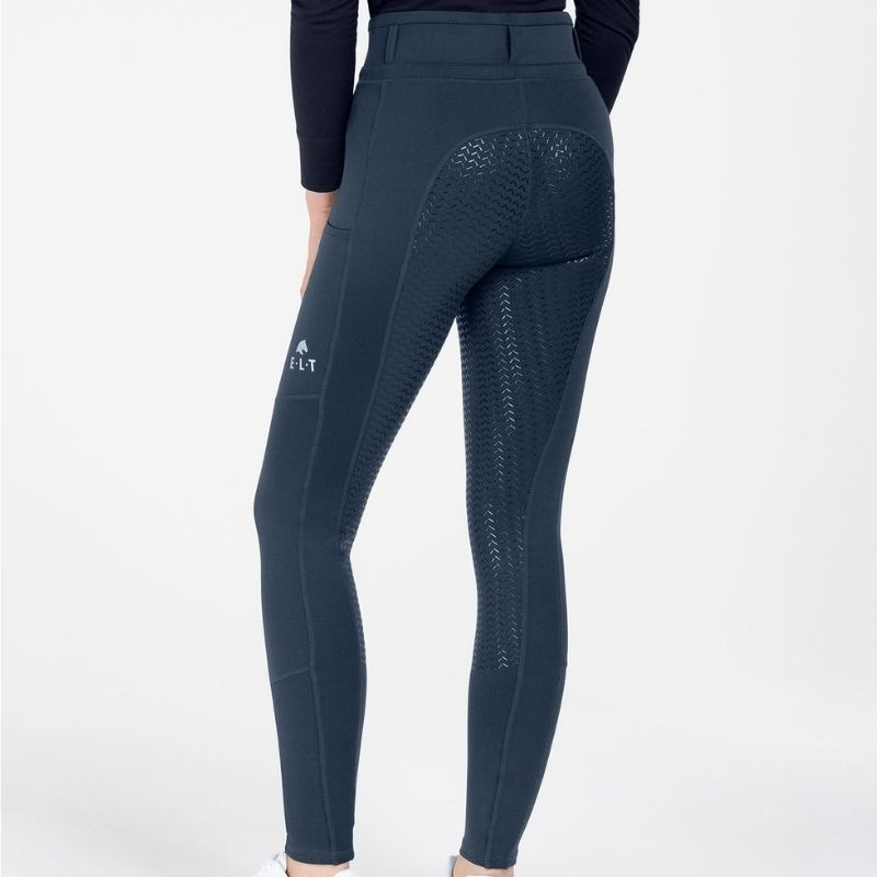 Zimowe legginsy jeździeckie Ella Full Grip Granatowe