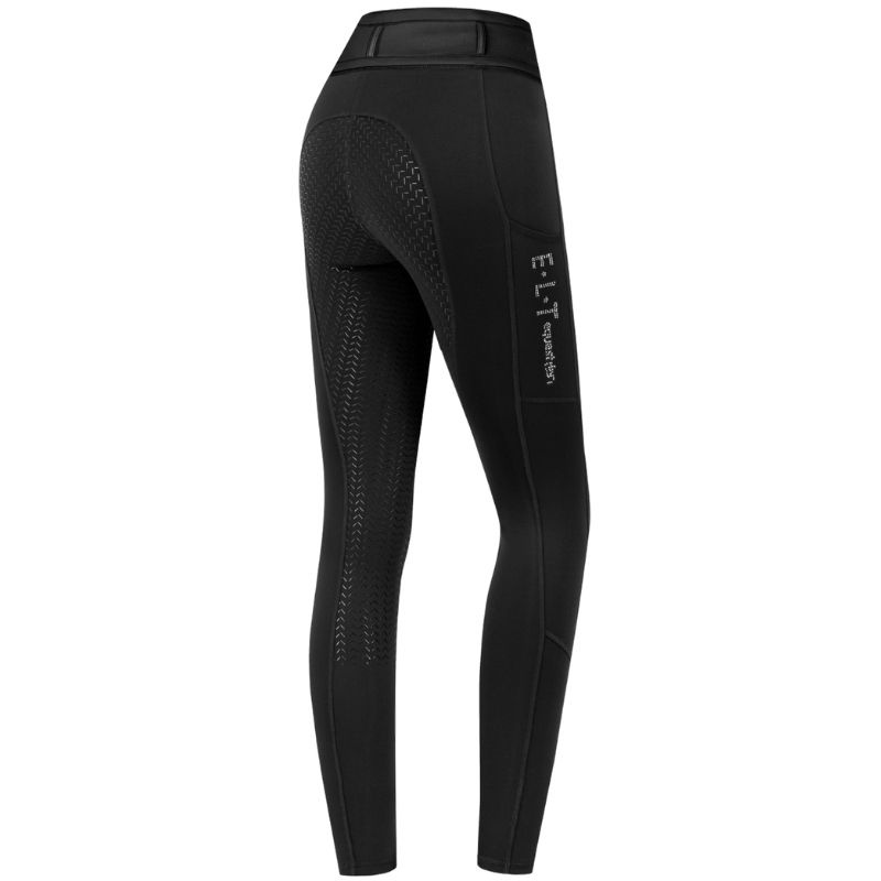 Legginsy jeździeckie Dzieci/Junior Ella Glam Full Grip Czarne