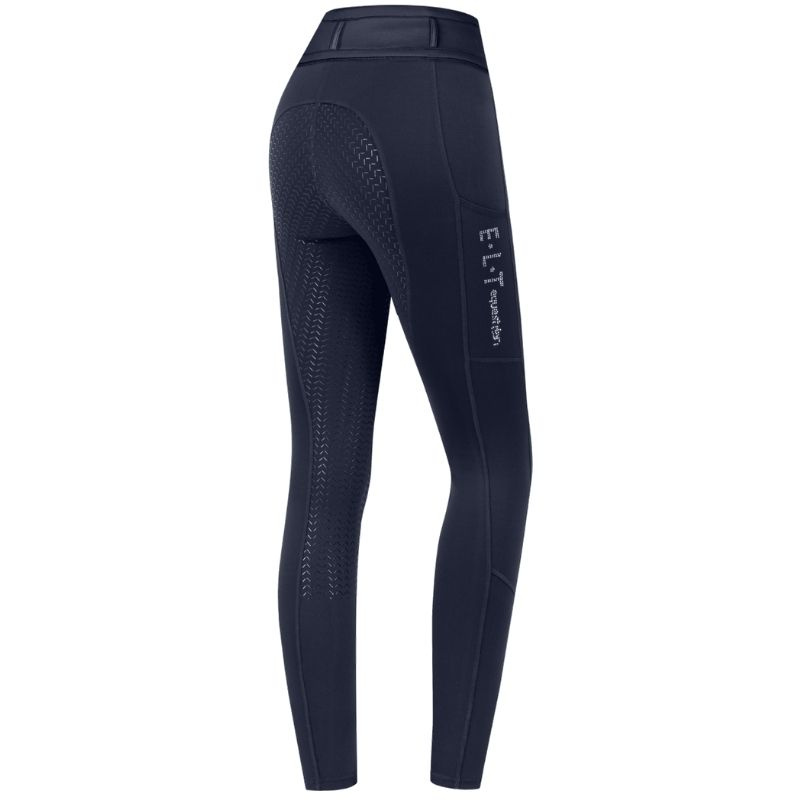 Legginsy jeździeckie Dzieci/Junior Ella Glam Full Grip Granatowe