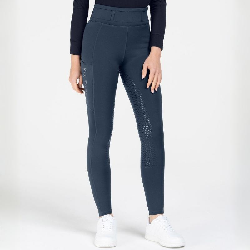Legginsy jeździeckie Ella Glam Full Grip Granatowe