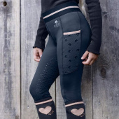 Zimowe legginsy jeździeckie Dzieci/Junior Lucky Leni Full Grip Granatowe Zimowe legginsy jeździeckie Dzieci/Junior Lucky Leni Full Grip Granatowe