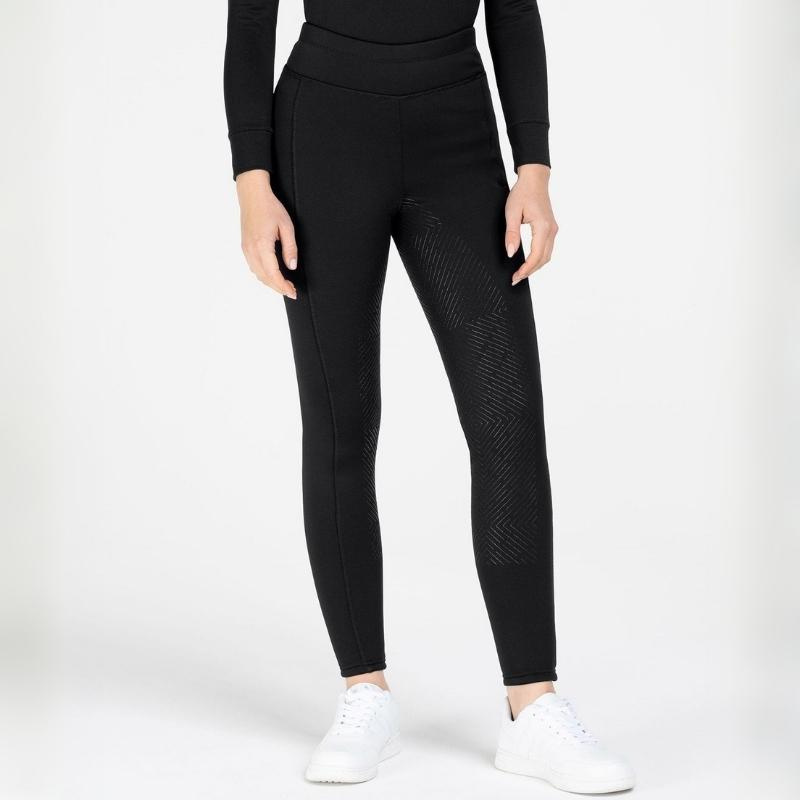 Zimowe legginsy jeździeckie Rica Thermal Teddy Full Grip Czarne
