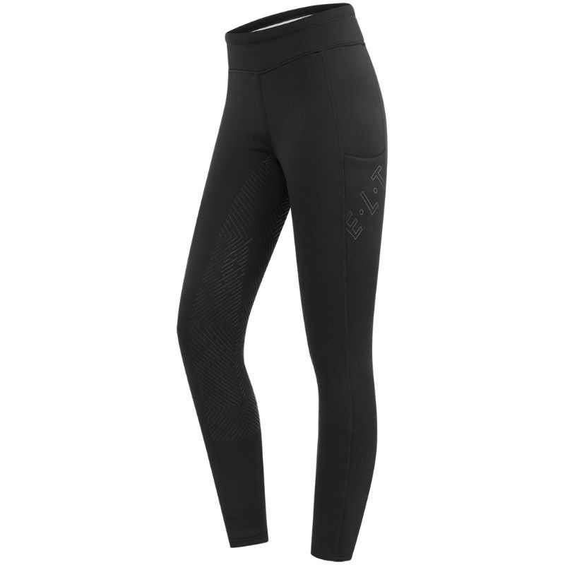 Zimowe legginsy jeździeckie Rica Thermal Teddy Full Grip Czarne