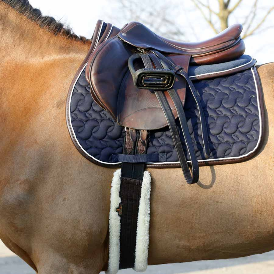 Popręg Sheepskin Czarny