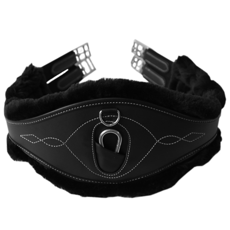 Futerko na popręg anatomiczny Sheepskin Czarne