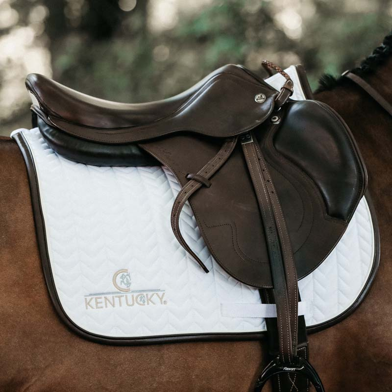 Czaprak Leather Fishbone Biały