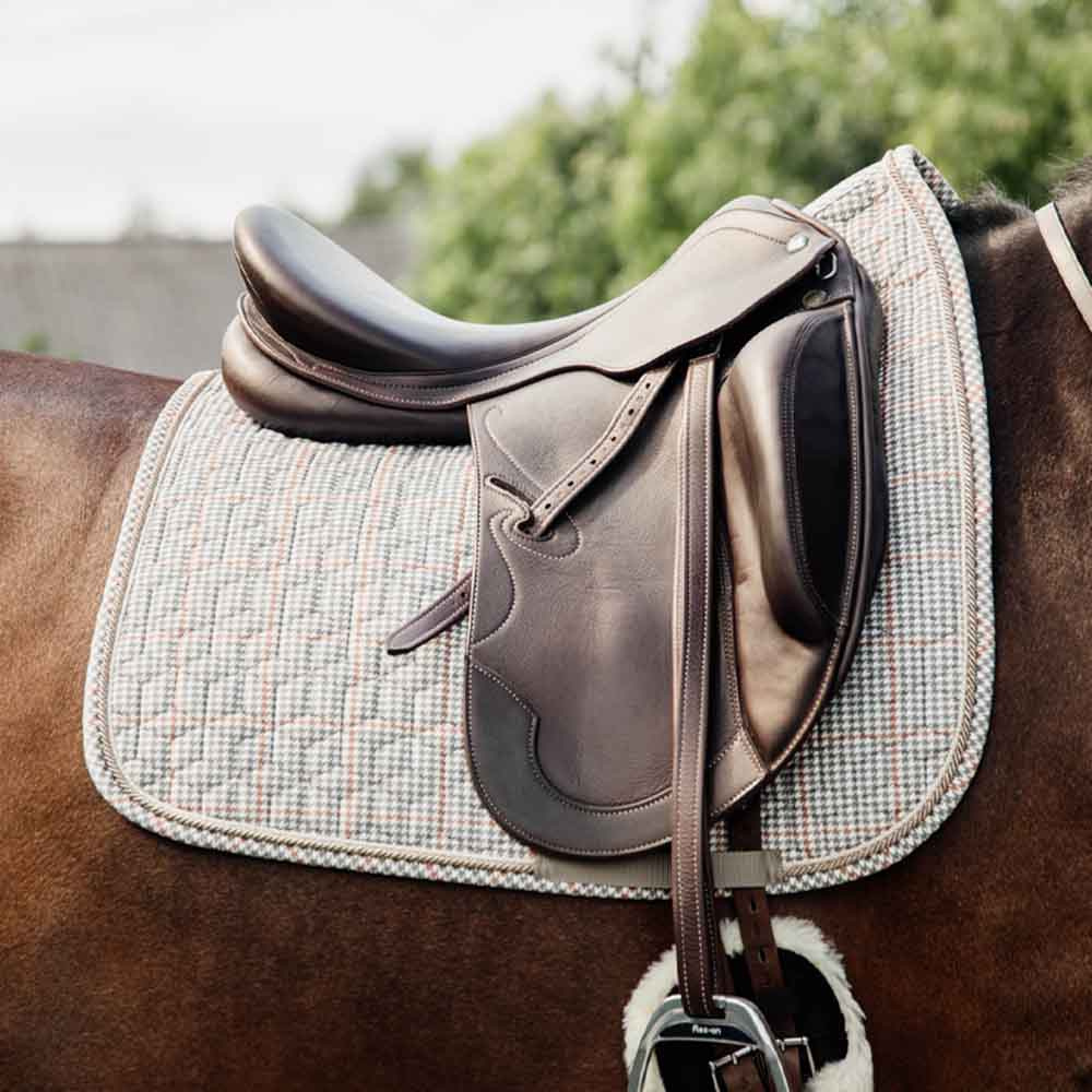 Czaprak ujeżdżeniowy Pied-de-Poule Beżowy