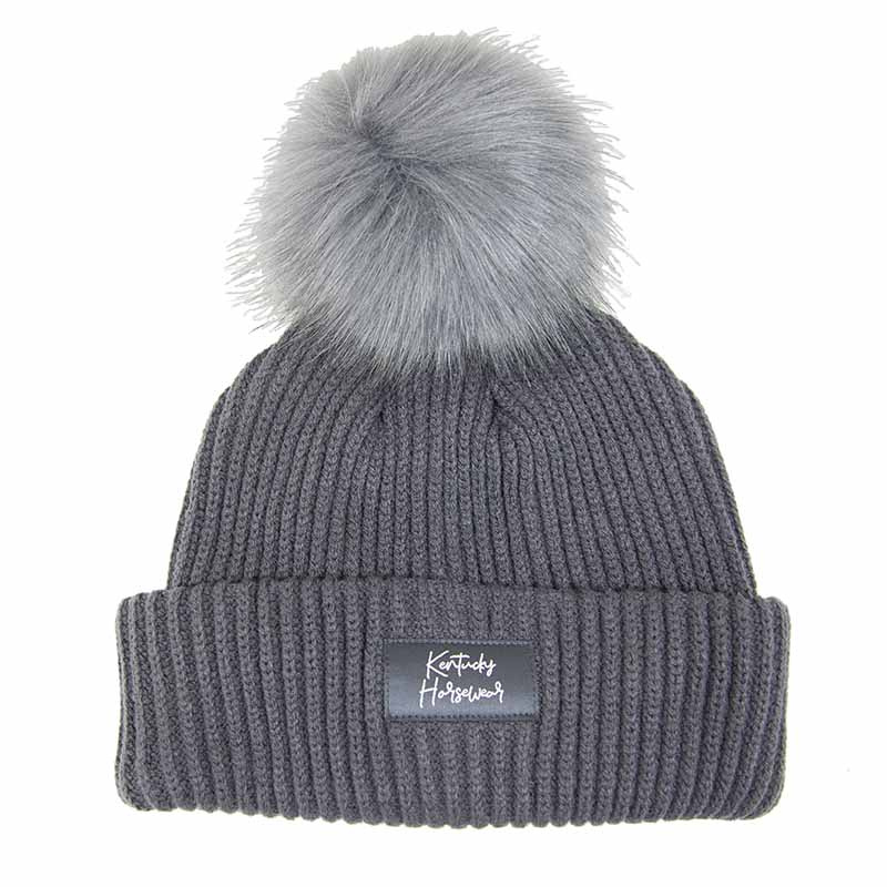 Czapka Beanie Pompom Szara
