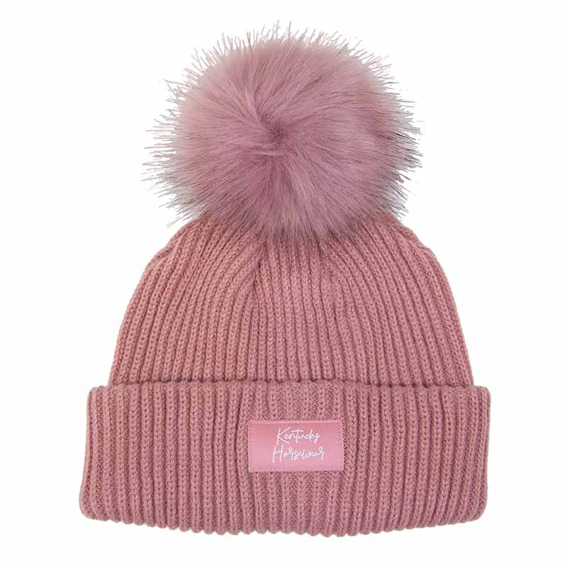 Czapka Beanie Pompom Stary Róż