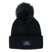 Czapka Beanie Pompom Czarna Czapka Beanie Pompom Czarna