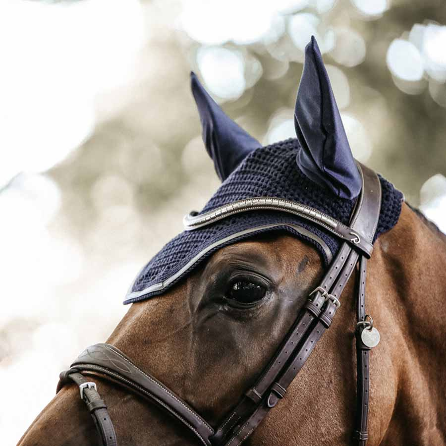 Nauszniki Wellington Leather Granatowe