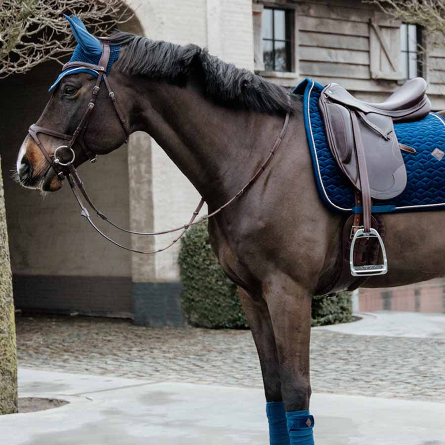 Nauszniki Wellington Basic Velvet Granatowe