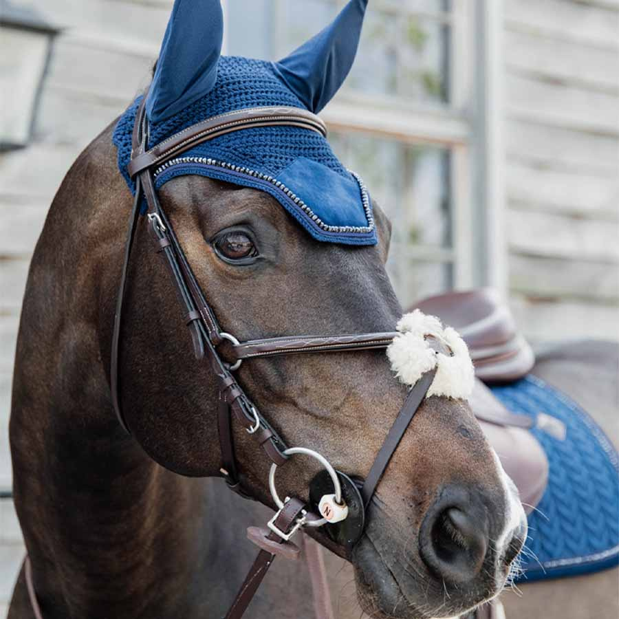 Nauszniki Wellington Velvet Pearls Granatowe