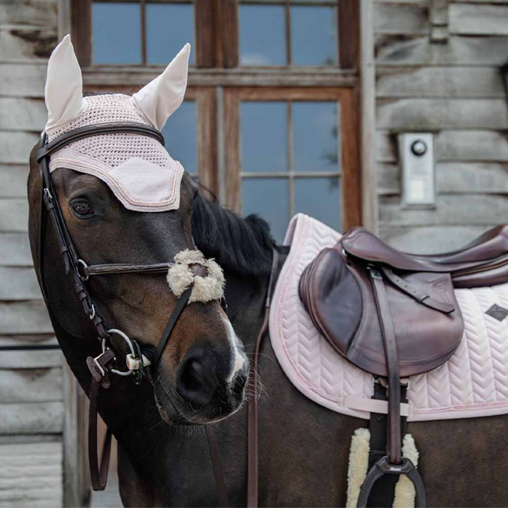 Nauszniki Wellington Velvet Pearls Jasny róż