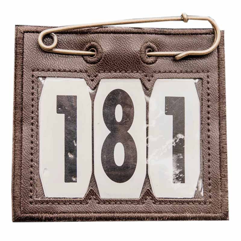 Numer startowy PVC Safety Pin Brązowy