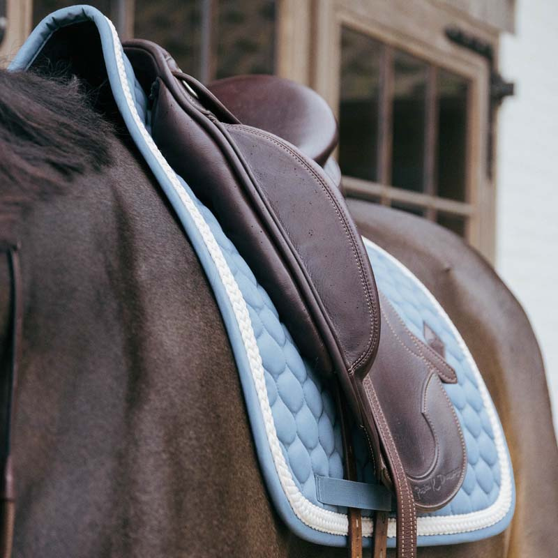 Czaprak ujeżdżeniowy Plaited Cord Błękitny