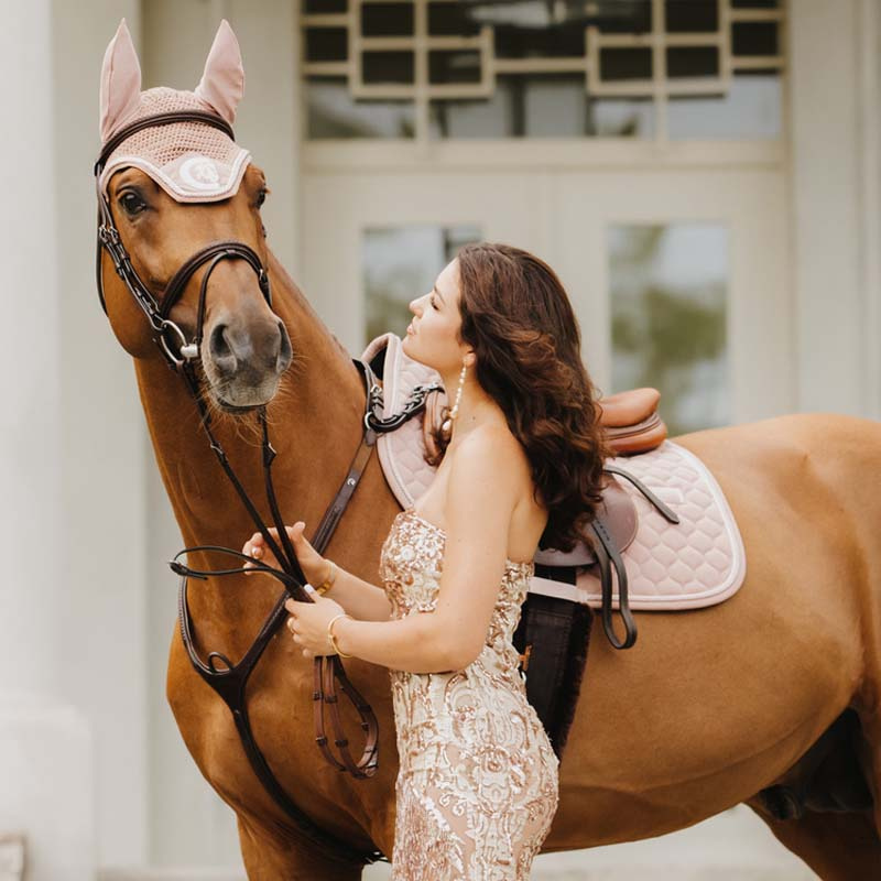 Czaprak Onion Quilt Rubber Logo Stary Róż