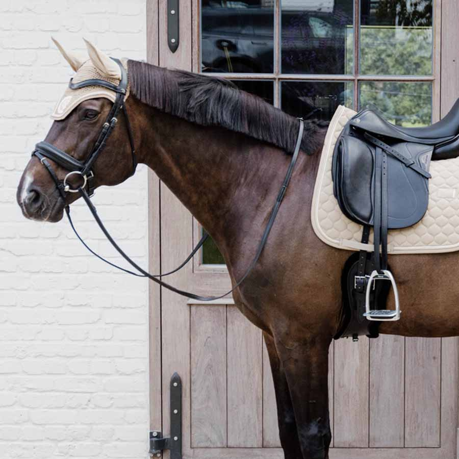 Czaprak ujeżdżeniowy Onion Quilt Rubber Logo Beżowy