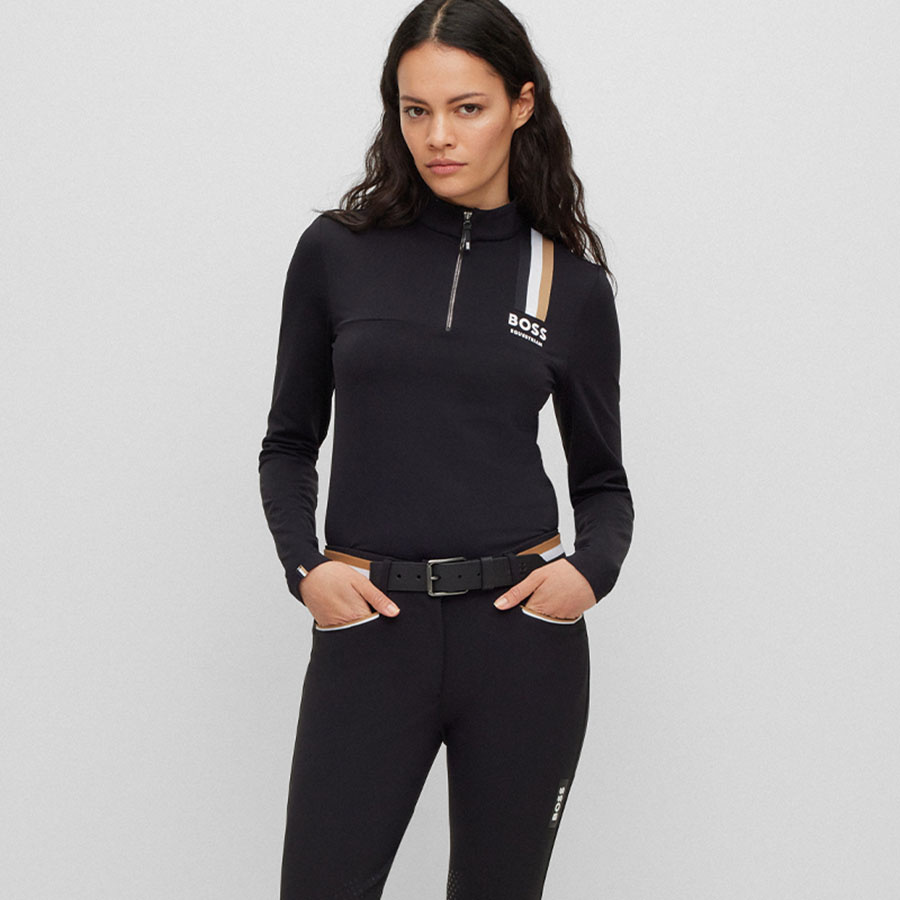 Koszulka funkcyjna Lia Signature Stripe Czarna