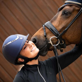 Kask EQ3 Pardus z pokrętłem Smooth Top Glitter Granatowy Piasek Kask EQ3 Pardus z pokrętłem Smooth Top Glitter Granatowy Piasek