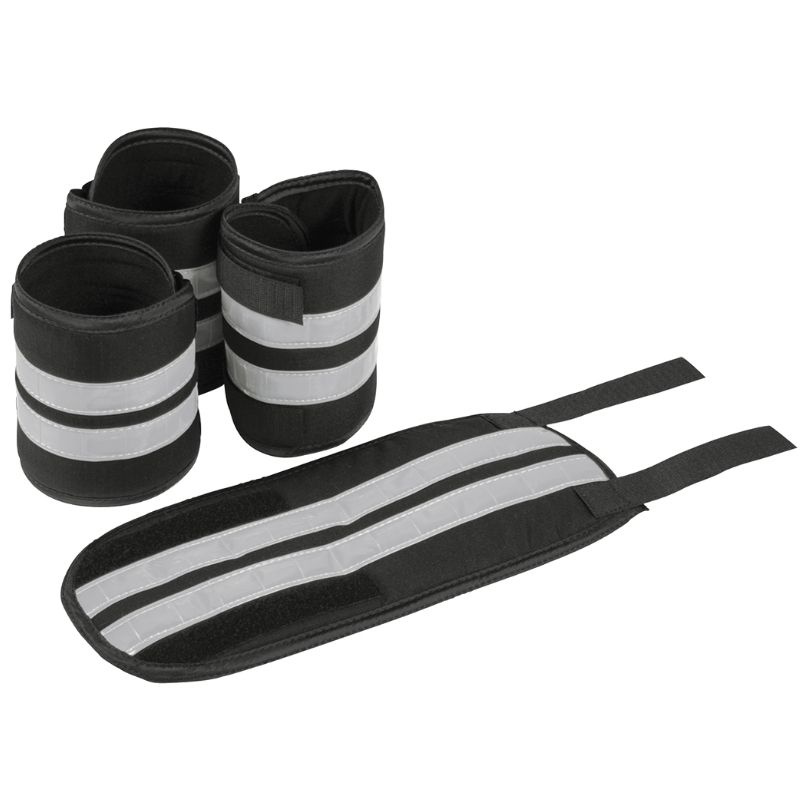 Odblaski na nogi Set 4-pack Czarno/Srebrne